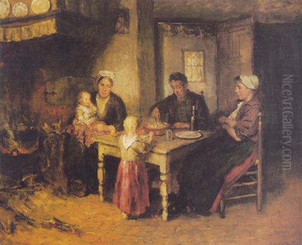 The Evening Meal Oil Painting by Bernard de Hoog