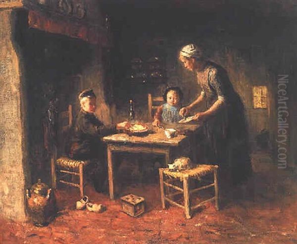 Having Breakfast Oil Painting by Bernard de Hoog