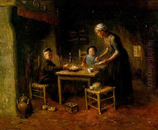 A Helping Hand Oil Painting by Bernard de Hoog