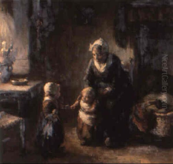 His First Steps Oil Painting by Bernard de Hoog