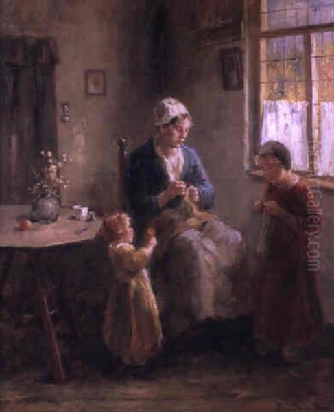 A Present For Mother Oil Painting by Bernard de Hoog