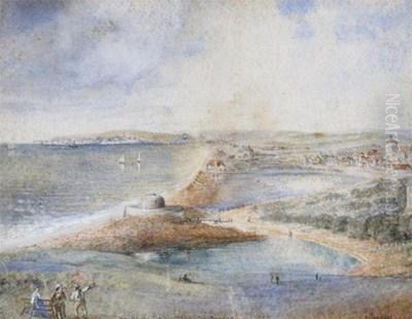 Newhaven From Chyngton Downs, Seaford Oil Painting by General Barnett Ford