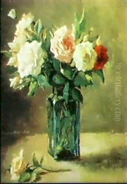 Still Life With Roses Oil Painting by Bernard de Hoog