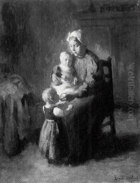 Motherhood Oil Painting by Bernard de Hoog