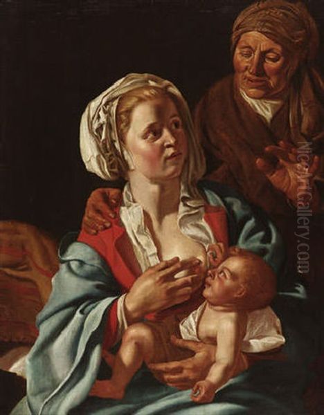 Die Mutter Anna Mit Der Stillenden Maria Oil Painting by Dirck van Hoogstraten