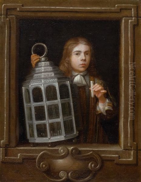 Youth With Extinguished Lantern Oil Painting by Samuel Van Hoogstraten