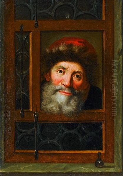 Mann Im Fenster Oil Painting by Samuel Van Hoogstraten