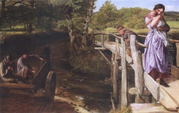 The Brook - And Out Again I Curve And Flow, To Join The Brimming River; For Men May Come, And Men May Go, But I Go On Forever - Tennyson Oil Painting by James Clarke Hook