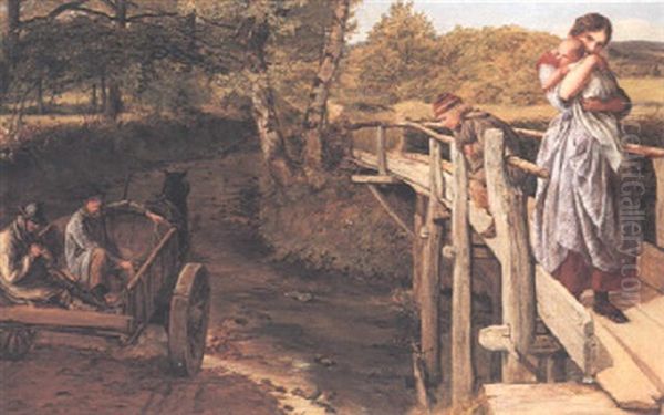 Crossing The Brook Oil Painting by James Clarke Hook