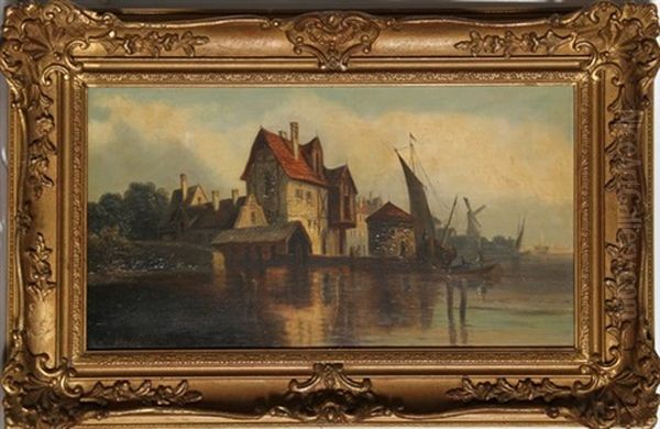 Hollandische Landschaft Oil Painting by Ludwig van Hoom