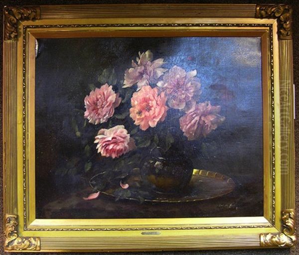 Still Life With Flowers In A Vase Oil Painting by Louis Van Hoorde