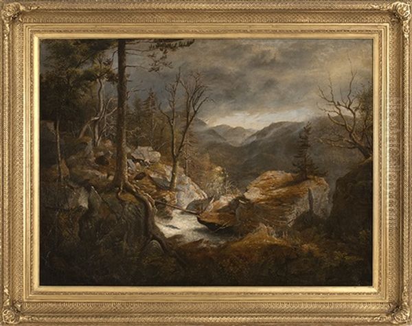 Bears By A Waterfall Oil Painting by James Hope