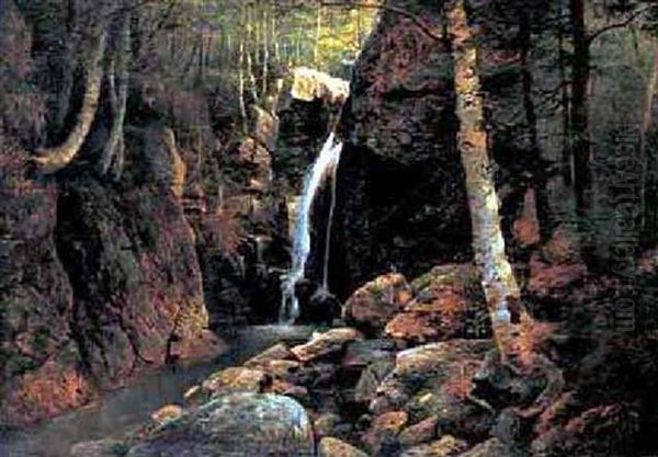 Major Roger's Bath, A Ravine In The White Mountains, New Hampshire Oil Painting by James Hope