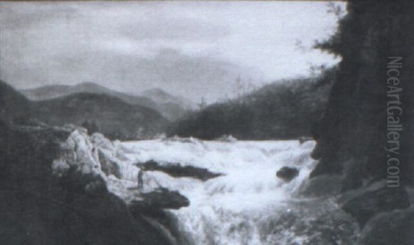 Rushing River Oil Painting by James Hope