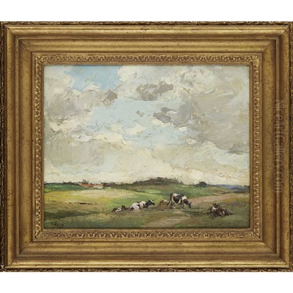 Cattle In The Sunshine Oil Painting by Robert Hope