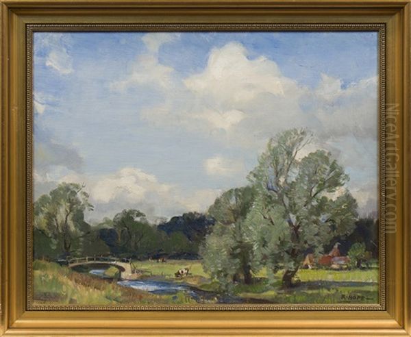 The Old Bridge Oil Painting by Robert Hope