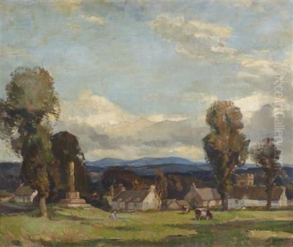 The Village Green Oil Painting by Robert Hope