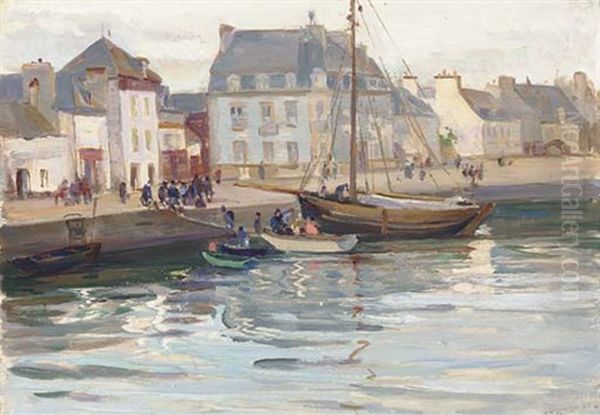 Evening, Concarneau, Brittany Oil Painting by Robert Hope