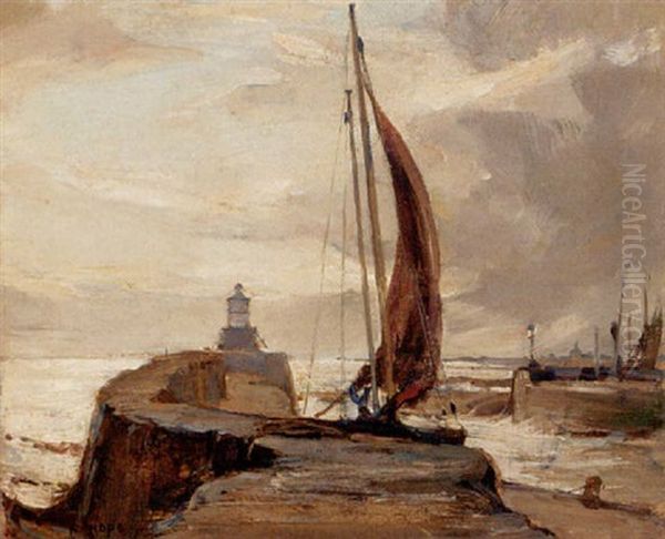 The Old Pier, Pittenweem Harbour, Fife Oil Painting by Robert Hope