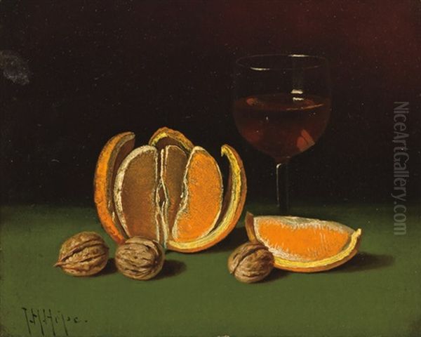 Still Life With Oranges And Nuts Oil Painting by Thomas H. Hope