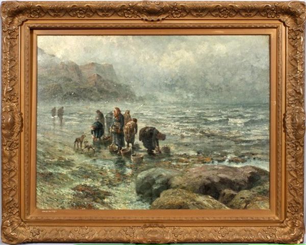 Clam Diggers Oil Painting by Robert B. Hopkin