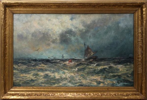 The Goodwin Sands Mouth Of The Thames Oil Painting by Robert B. Hopkin