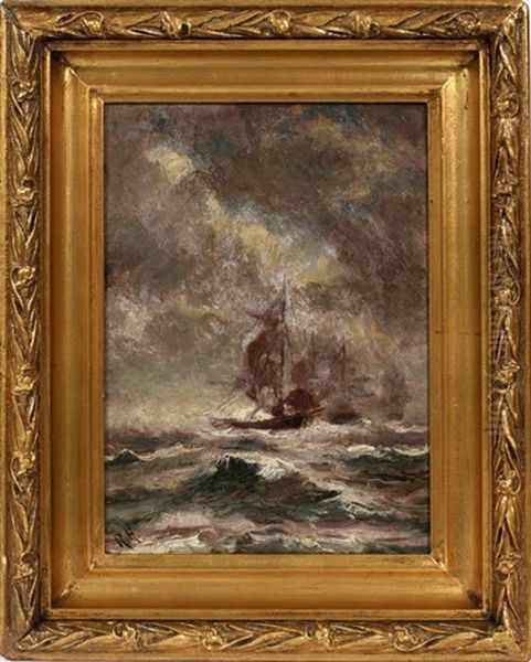 Fishing Scow Oil Painting by Robert B. Hopkin