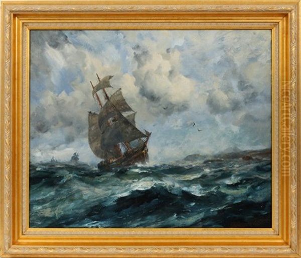 Clipper Ship Oil Painting by Robert B. Hopkin