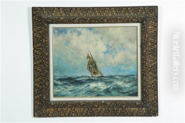 Sailing Ship Oil Painting by Robert B. Hopkin