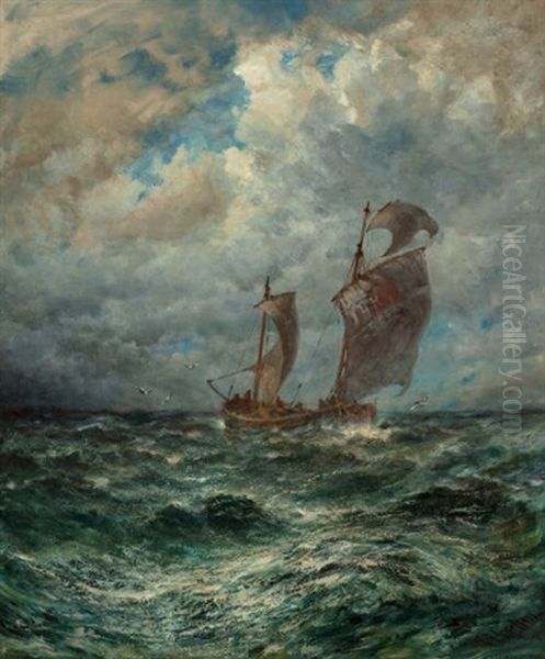 Stormy Sea Oil Painting by Robert B. Hopkin