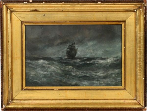 Storm At Sea Oil Painting by Robert B. Hopkin