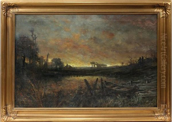 Scene Of The Rouge River Oil Painting by Robert B. Hopkin