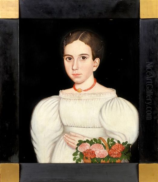 Portrait Of Marietta Ryan Oil Painting by Milton W. Hopkins