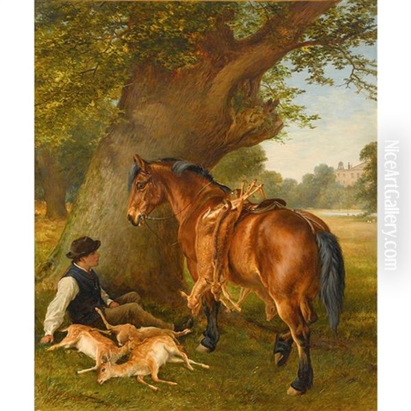 Spoils Of The Hunt Oil Painting by William H. Hopkins