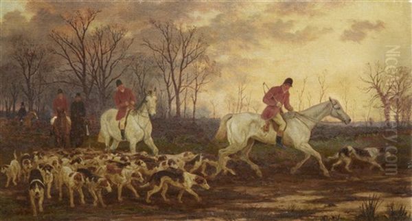 Setting Out (+ The Return; Pair) Oil Painting by William H. Hopkins