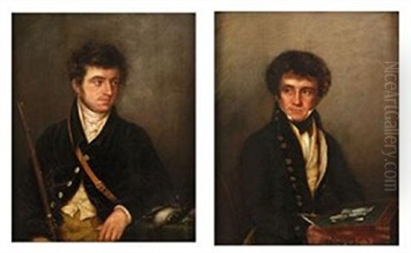 Portrait Of The Artist's Son, George Adolphus Hopkins (+ Portrait Of The Artist's Son, William Francis Hopkins; Pair) Oil Painting by William H. Hopkins