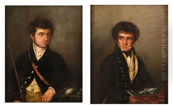 Portrait Of The Artist's Son, George Adolphus Hopkins (+ Portrait Of The Artist's Son, William Francis Hopkins; Pair) Oil Painting by William H. Hopkins