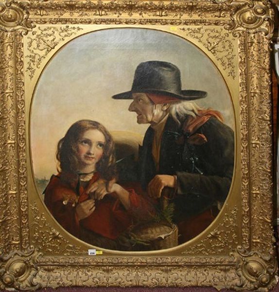 Little Nell & Her Grandfather Oil Painting by Edward William John Hopley