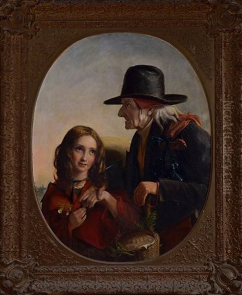 Little Nell And Her Grandfather Oil Painting by Edward William John Hopley