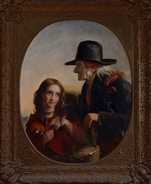 Little Nell & Her Grandfather Oil Painting by Edward William John Hopley