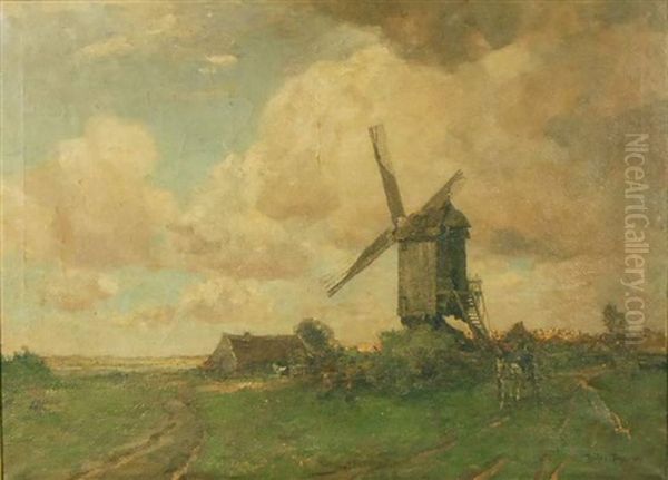 Vue Du Moulin Oil Painting by Ferdinand Bernhard Hoppe