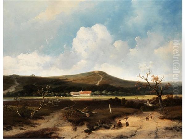 Landschaft Mit Hirtenfamilie Oil Painting by Johannes Franciscus Hoppenbrouwers