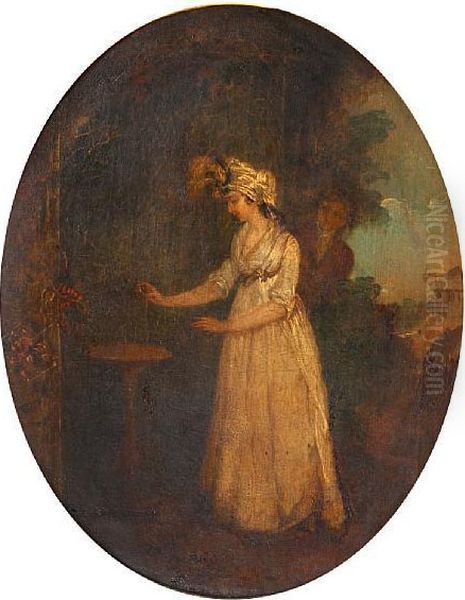 Portrait Of The Artist's Daughter Mary Oil Painting by Joseph Barney