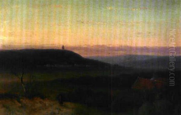 Paysage Au Coucher Du Soleil Oil Painting by Johannes Franciscus Hoppenbrouwers