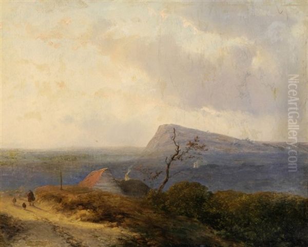 Landschaft Mit Hirte Und Schafherde Oil Painting by Johannes Franciscus Hoppenbrouwers