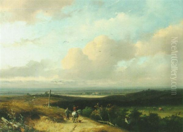 Kotimatkalla Oil Painting by Johannes Franciscus Hoppenbrouwers