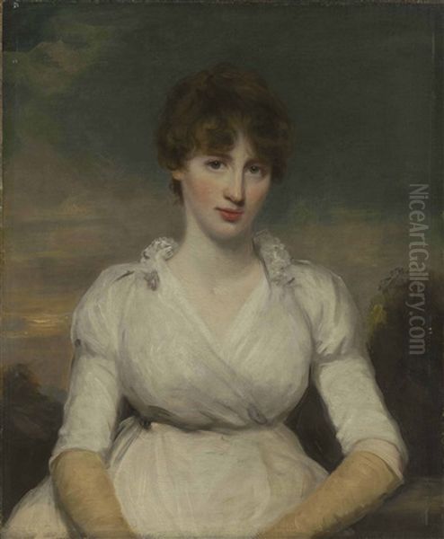 Portrait Of Mrs. Louisa Lushington, Nee Faulkner Phillips (1780-1819), Half-length Oil Painting by Sir John Hoppner