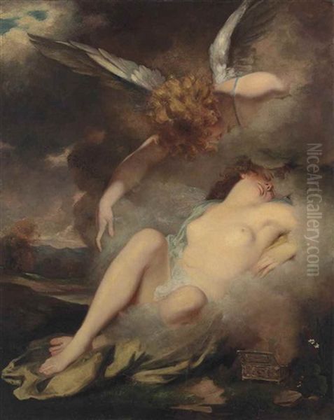 Cupid And Psyche Oil Painting by Sir John Hoppner