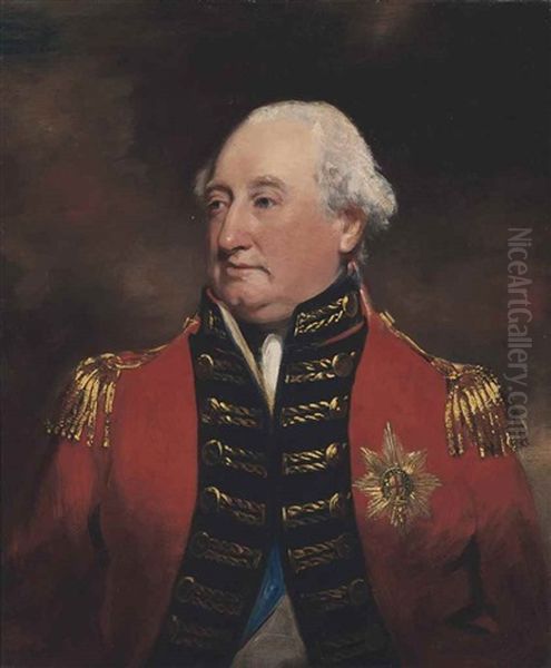 Portrait Of Charles Cornwallis, 1st Marquess And 2nd Earl Cornwallis (1738-1805), In Uniform With The Sash And Star Of The Order Of The Garter Oil Painting by Sir John Hoppner