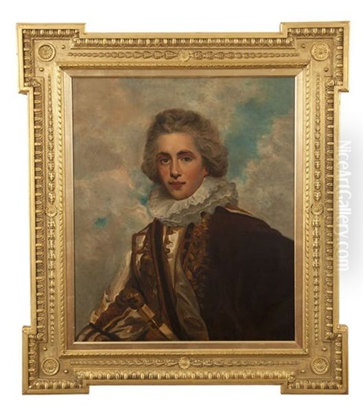 A Half Length Portrait Of Lord Henry Fitzgerald 1761-1829 Oil Painting by Sir John Hoppner